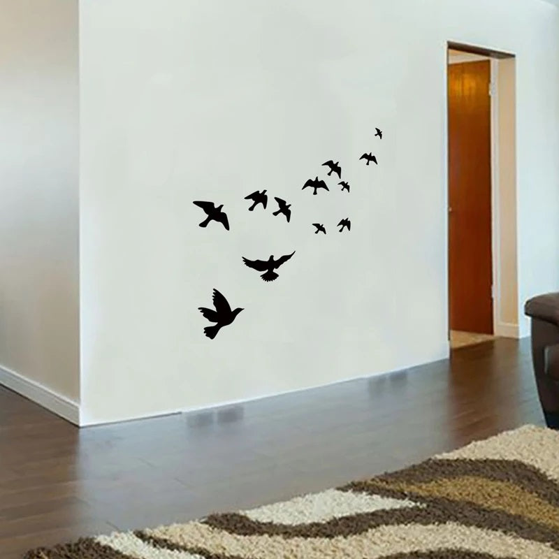 Pack of 12 Flying Birds Beautifull wooden wall Decoration