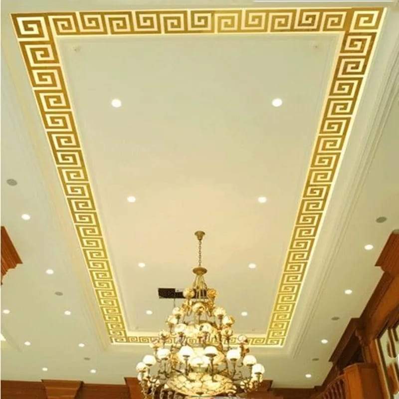 Building Acrylic Mirror Wall Decor with Greek Border Design Self Adhesive