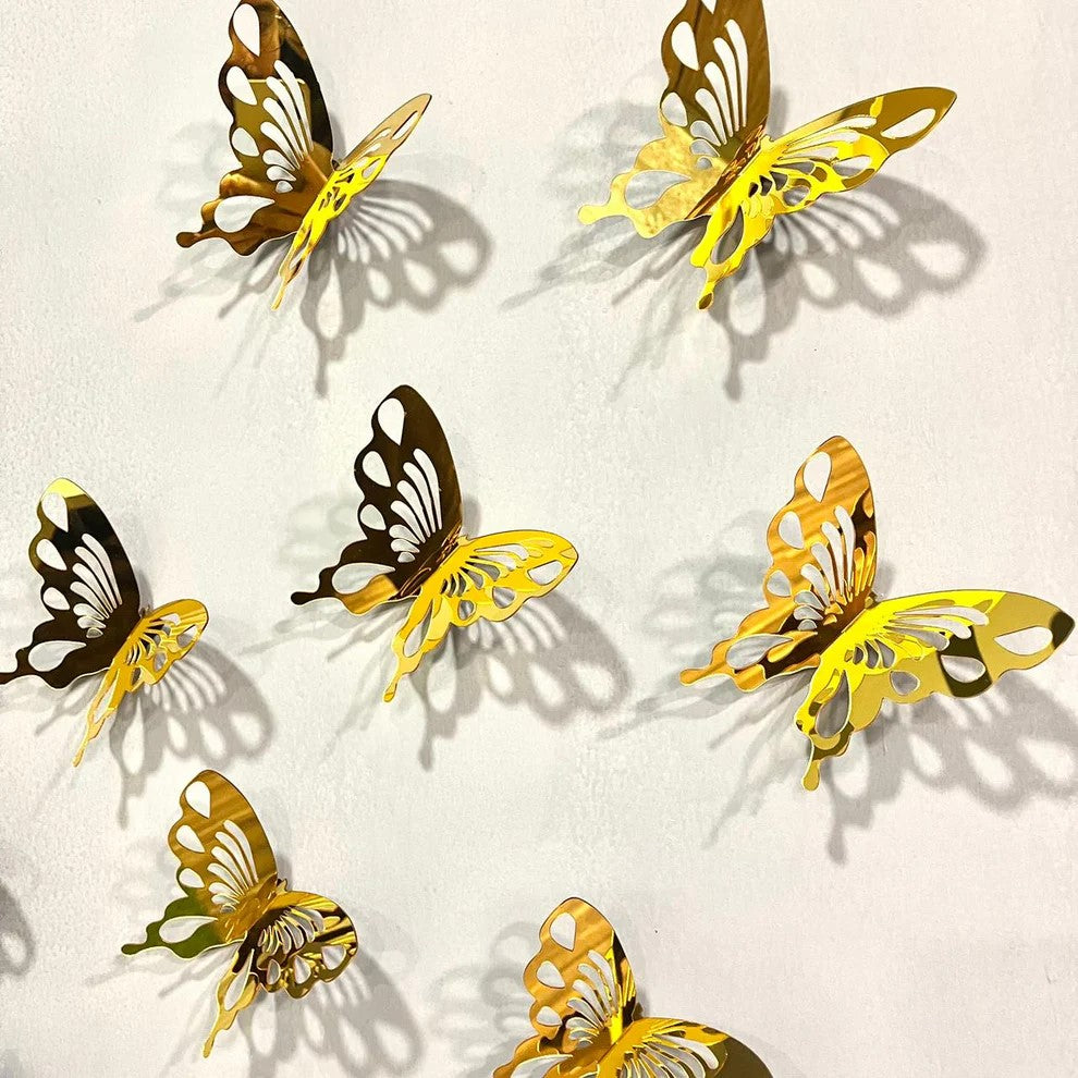 3D Acrylic Mirror Butterfly Wall Decor