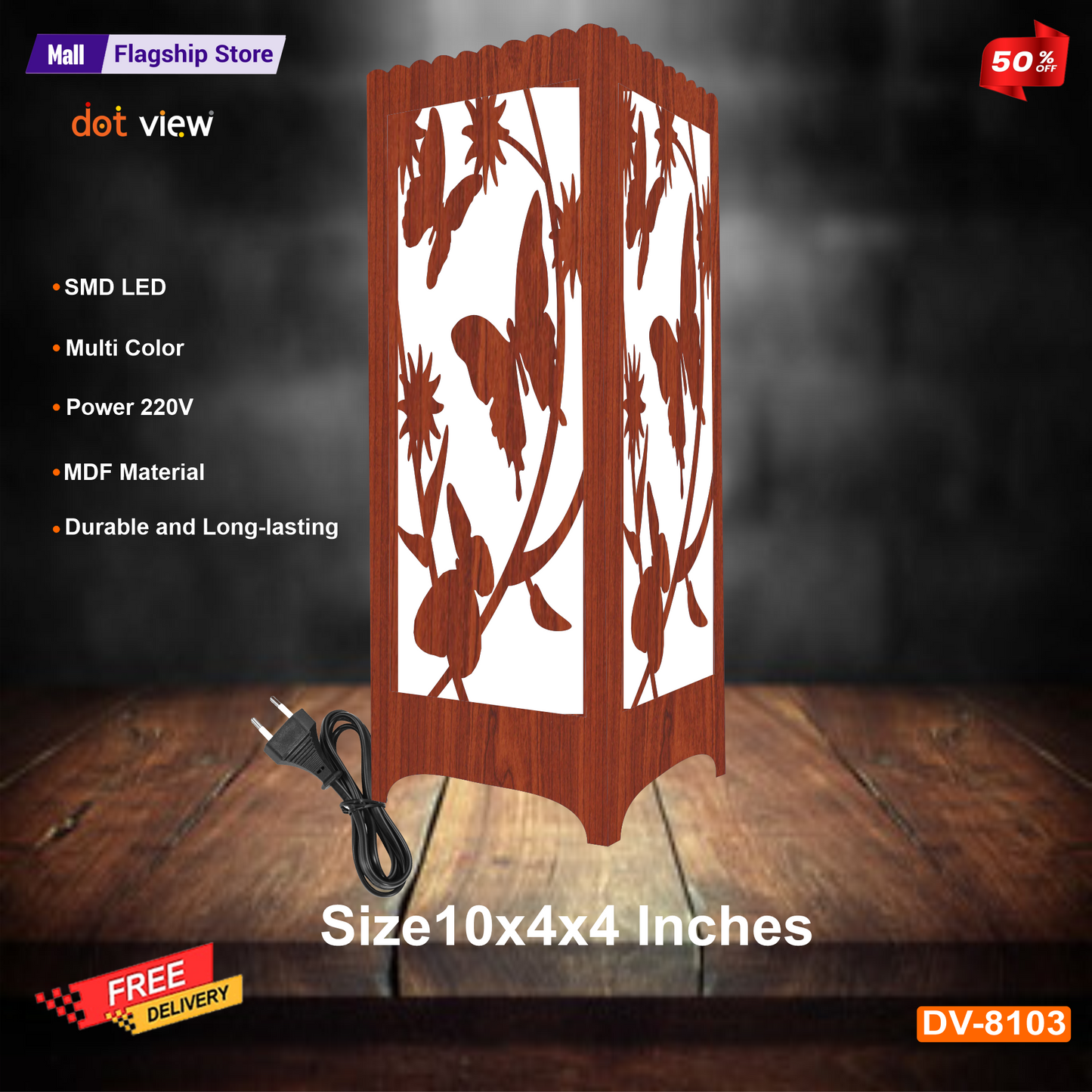 3D Wooden Desk Lamp – Stylish and Functional Lighting for Home Bedroom