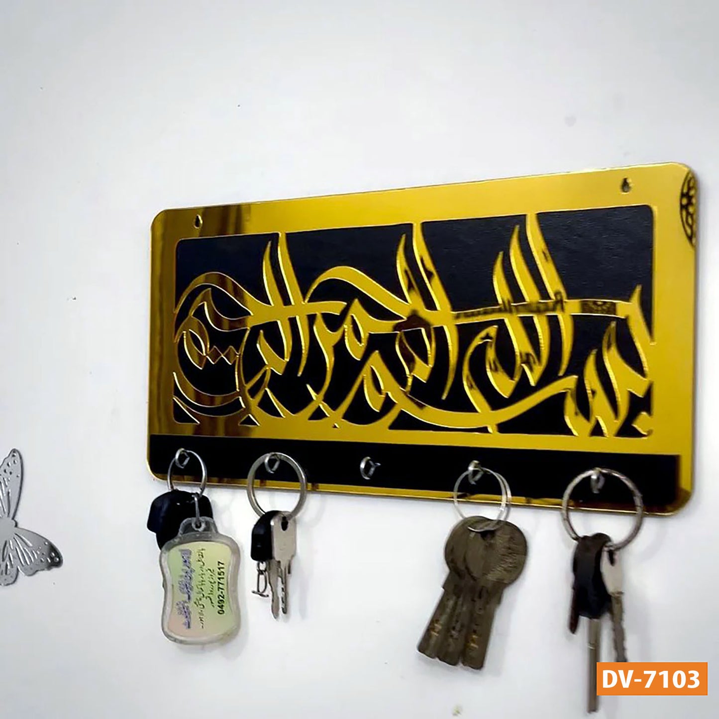 Key Chain Hanger – Acrylic and Wooden Wall Decor for Home and Office Organization