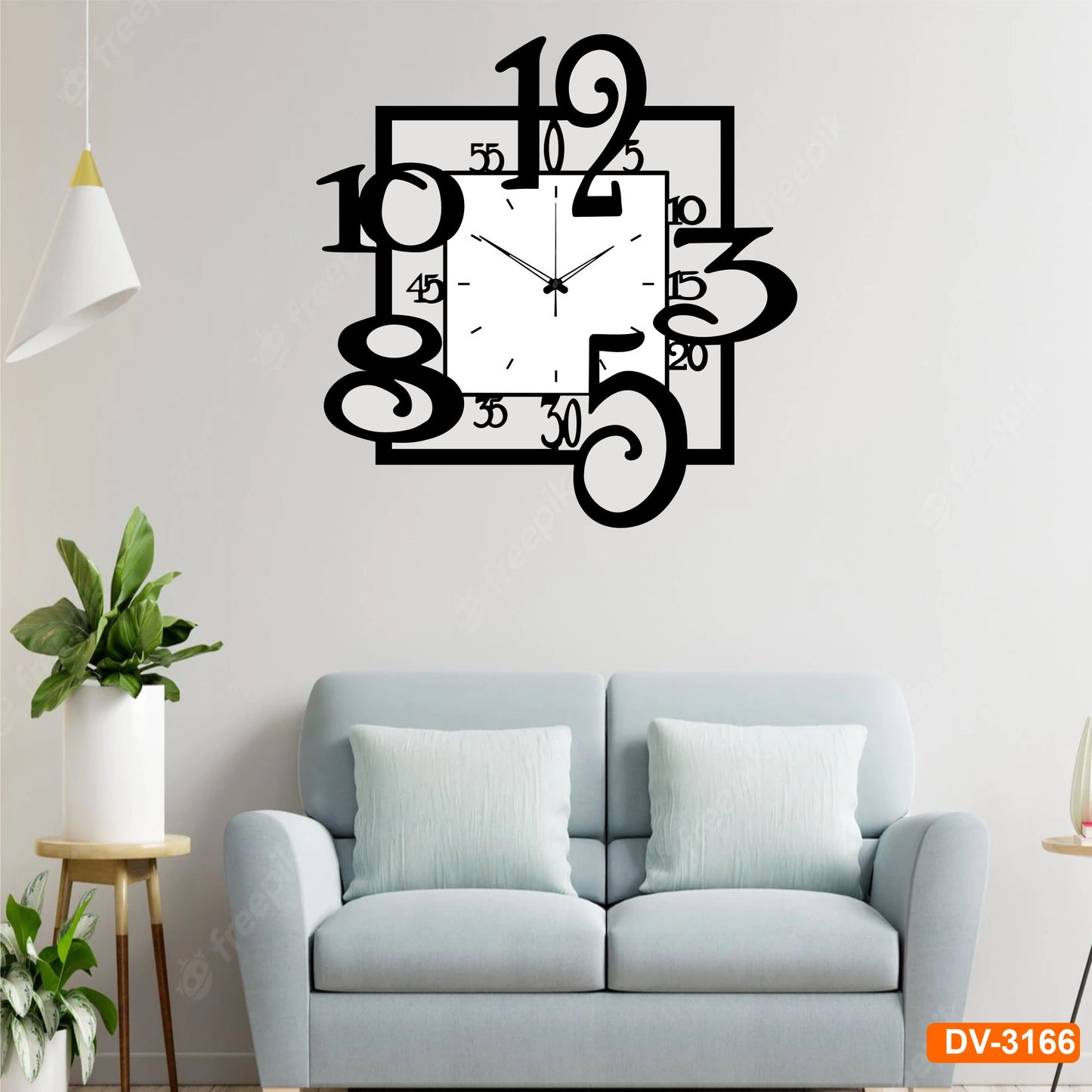 Large Digit Stylish 3D Wooden Wall Clock – Modern and Elegant Timepiece for Home Décor