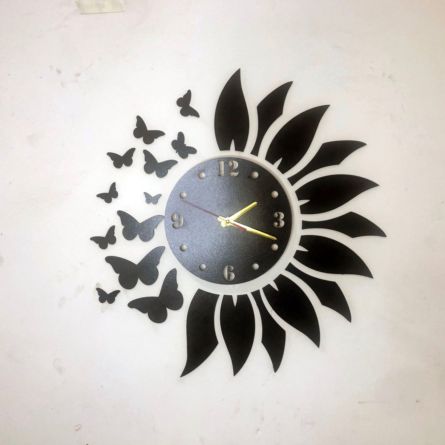 Sunflower and Butterfly Style 3d DIY Wooden Wall Clock