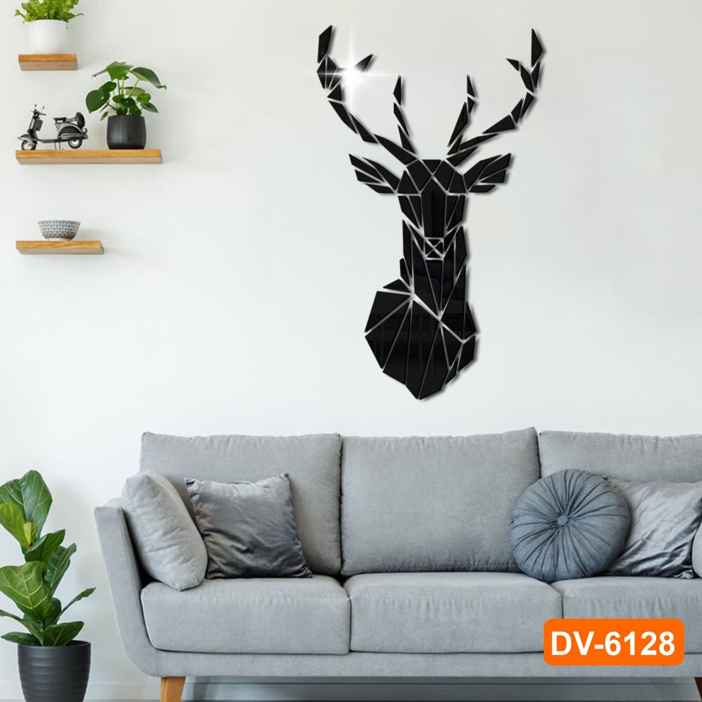 3D DIY Acrylic Mirror Deer Head Wall Decor