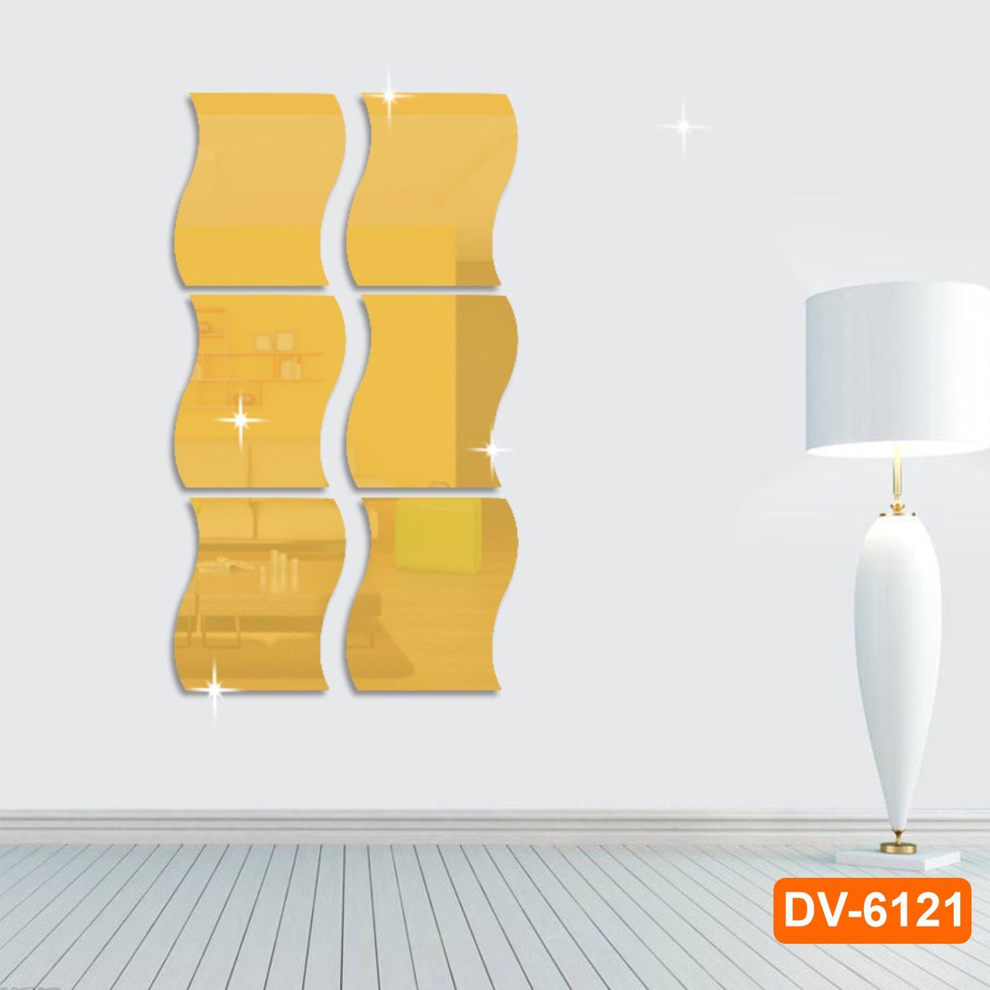 4-Piece Zig Zag Acrylic Mirror Set Decorative Wall Mirrors for Living Room, Bedroom, Kitchen, Office & Door Versatile Home Decoration & Gift Idea