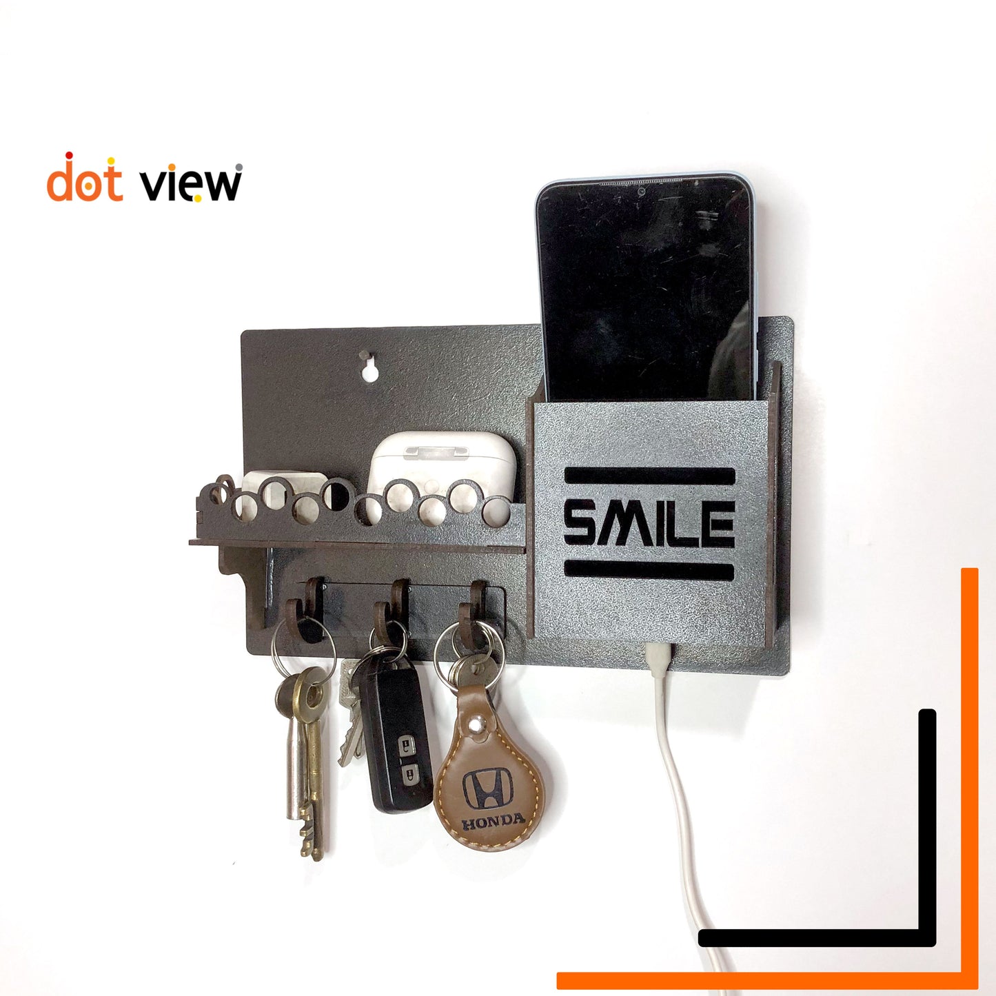 Buy 1 Get 1 Free Wooden Wall Shelf Organizer for Mobile Phones and Keys - Multi-Purpose Wall Mounted Hanging Stand for Décor and Storage Mobile Stand and Wooden