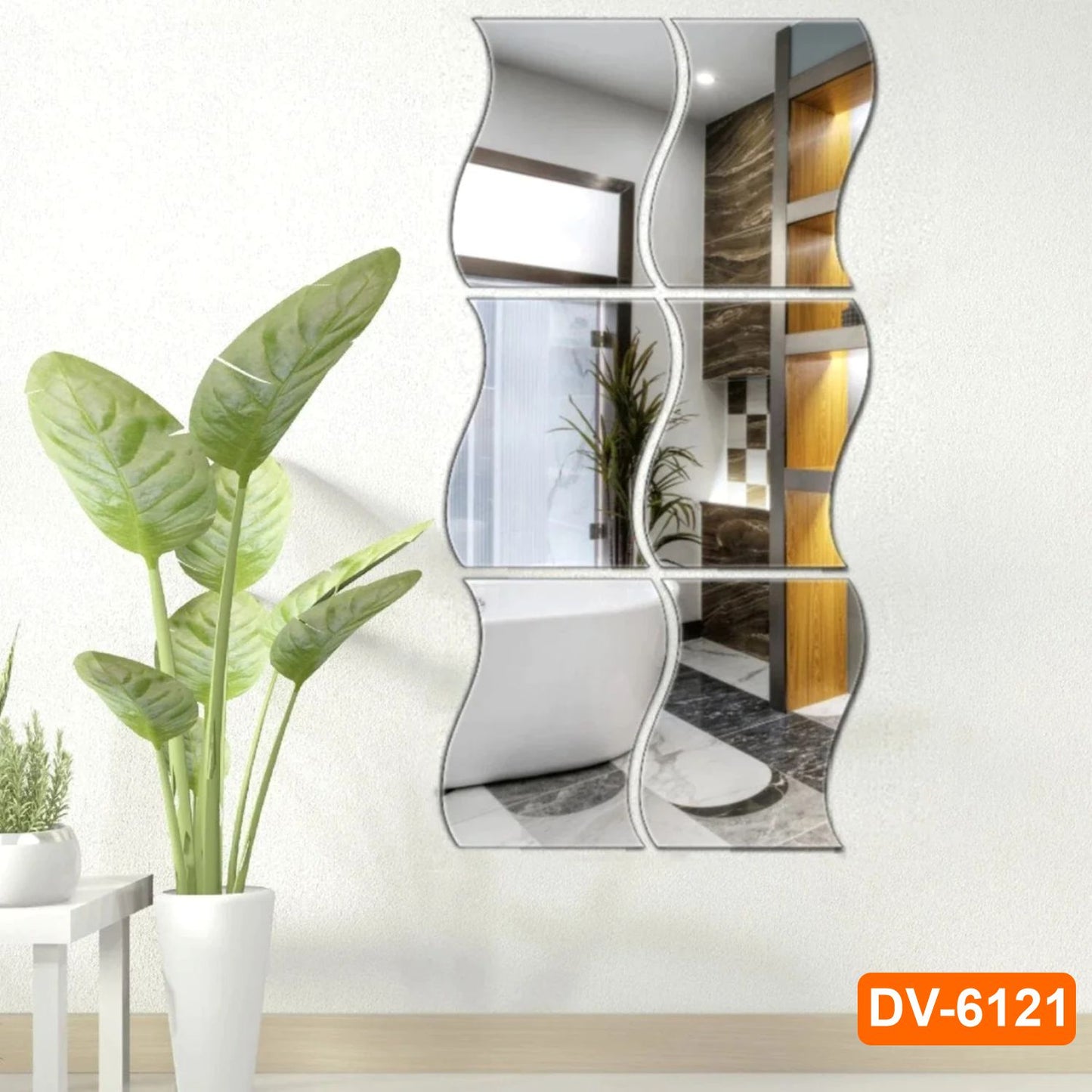 4-Piece Zig Zag Acrylic Mirror Set Decorative Wall Mirrors for Living Room, Bedroom, Kitchen, Office & Door Versatile Home Decoration & Gift Idea