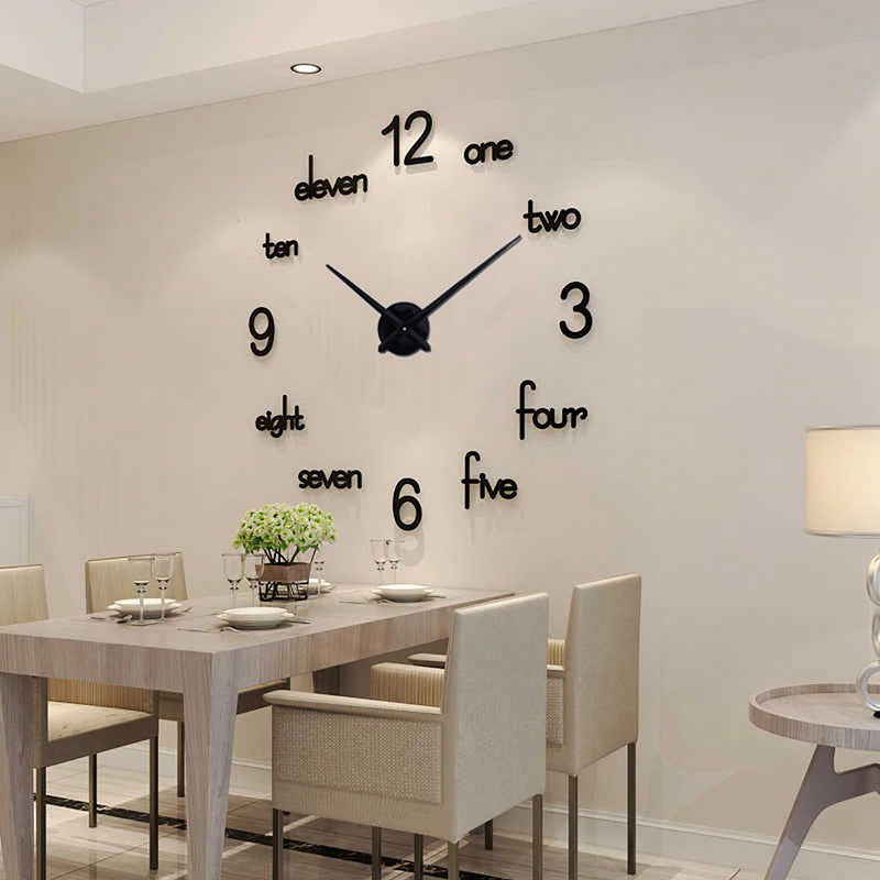 3D DIY Wooden Wall Clock with 12-Inch Neels for Home and Office Decoration