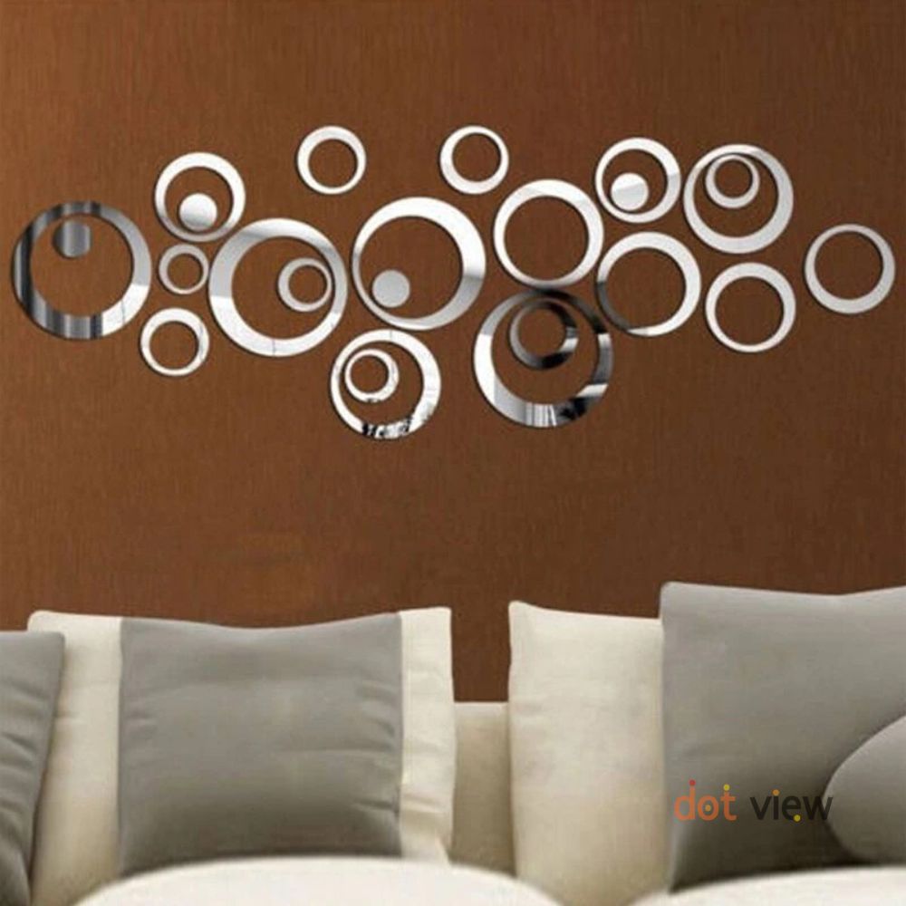 Pack of 20 Round Acrylic Mirror Wall Decors – Stylish Circle Shaped Wall Accents for Home & Office