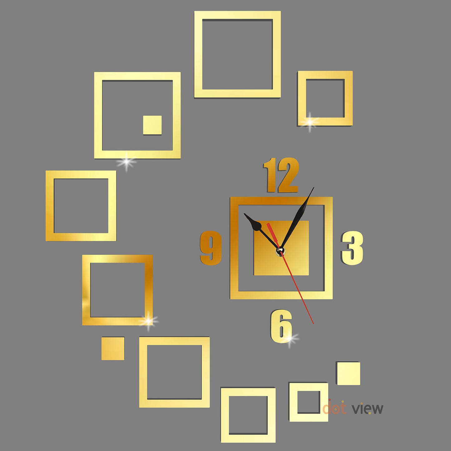 Modern Square Acrylic Mirror Wall Clock