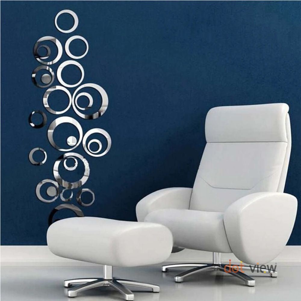 Pack of 20 Round Acrylic Mirror Wall Decors – Stylish Circle Shaped Wall Accents for Home & Office