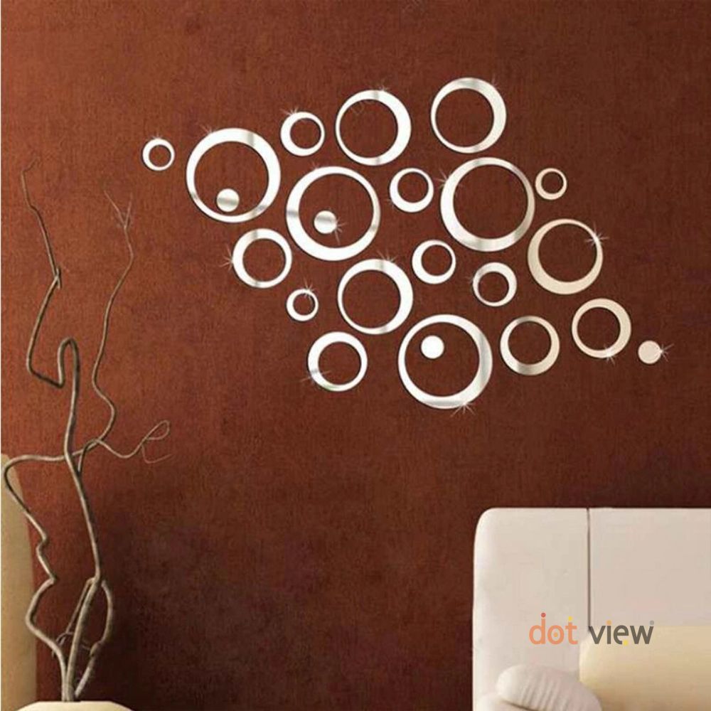 Pack of 20 Round Acrylic Mirror Wall Decors – Stylish Circle Shaped Wall Accents for Home & Office