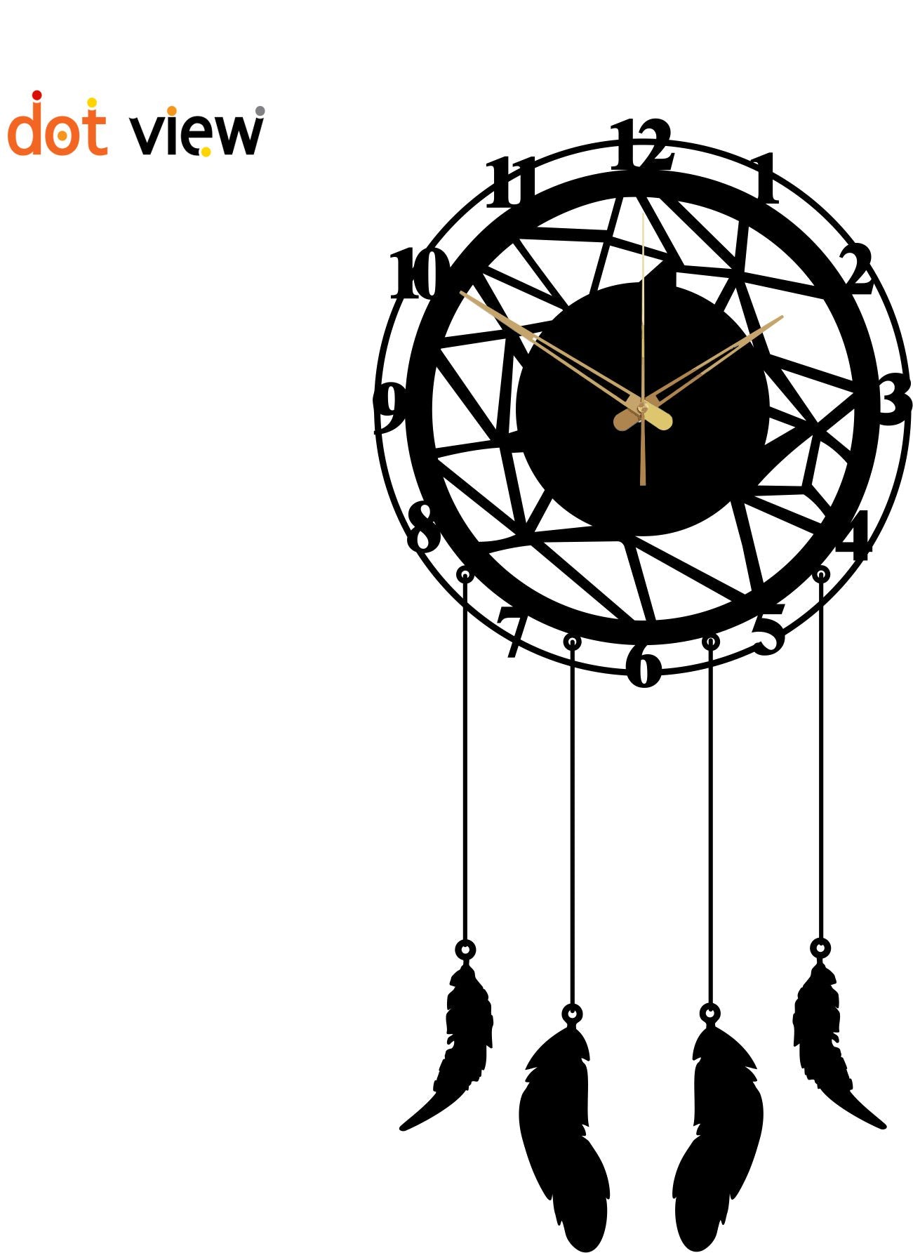 3D Hanging Feather Wooden Wall Clock