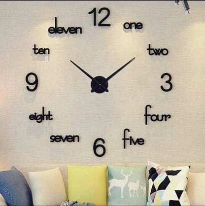 3D DIY Wooden Wall Clock with 12-Inch Neels for Home and Office Decoration