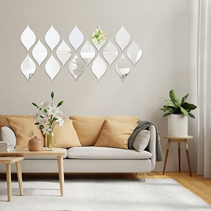 15Pcs 3D DIY Teardrop shape Acrylic mirror Wall Decor