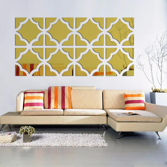 Acrylic Mirror DIY Wall Art - Self-Adhesive Wall Decoration for Home, Office, Living Room, Bedroom, Cupboard, Kitchen