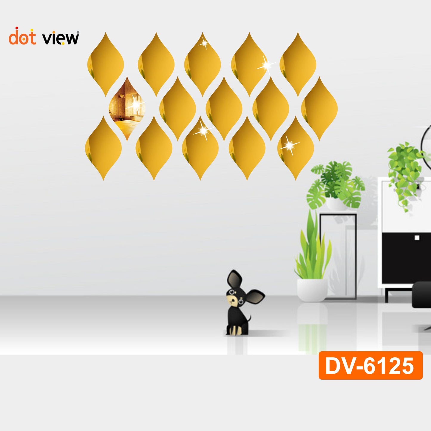 15Pcs 3D DIY Teardrop shape Acrylic mirror Wall Decor