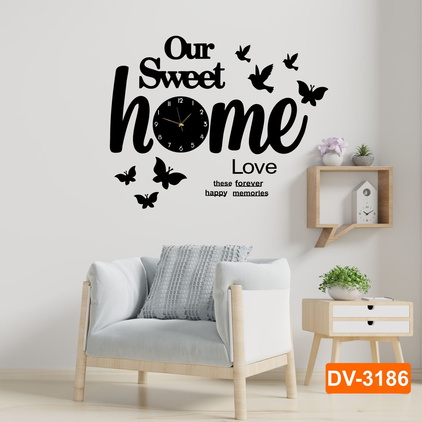 Dotview Large 3D Wooden Wall Clock  DIY Home Style Decor & Art for Living Room, Bedroom - Perfect Home Decoration & Gift