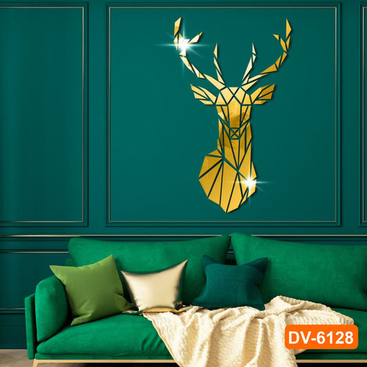 3D DIY Acrylic Mirror Deer Head Wall Decor