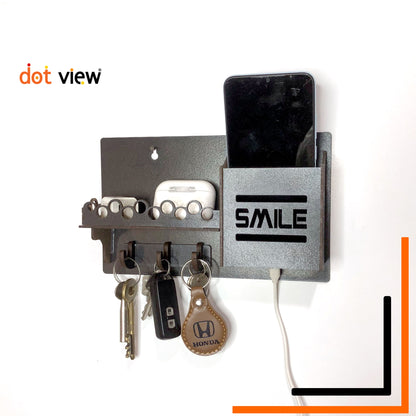 Buy 1 Get 1 Free Wooden Wall Shelf Organizer for Mobile Phones and Keys - Multi-Purpose Wall Mounted Hanging Stand for Décor and Storage Mobile Stand and Wooden