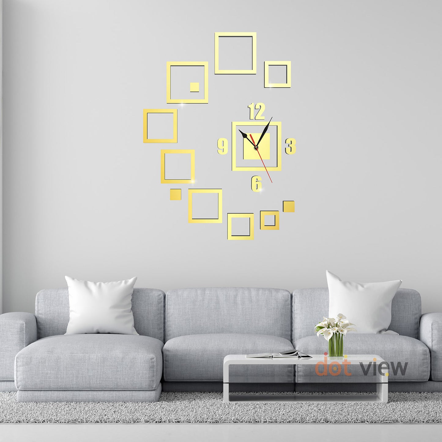 Modern Square Acrylic Mirror Wall Clock