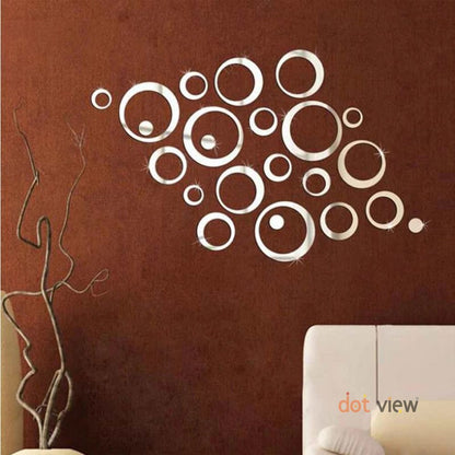 Pack of 20 Round Acrylic Mirror Wall Decors – Stylish Circle Shaped Wall Accents for Home & Office