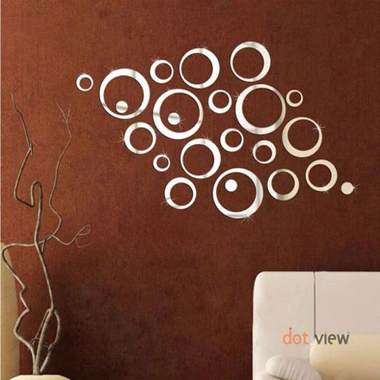 Pack of 20 Round Acrylic Mirror Wall Decors – Stylish Circle Shaped Wall Accents for Home & Office