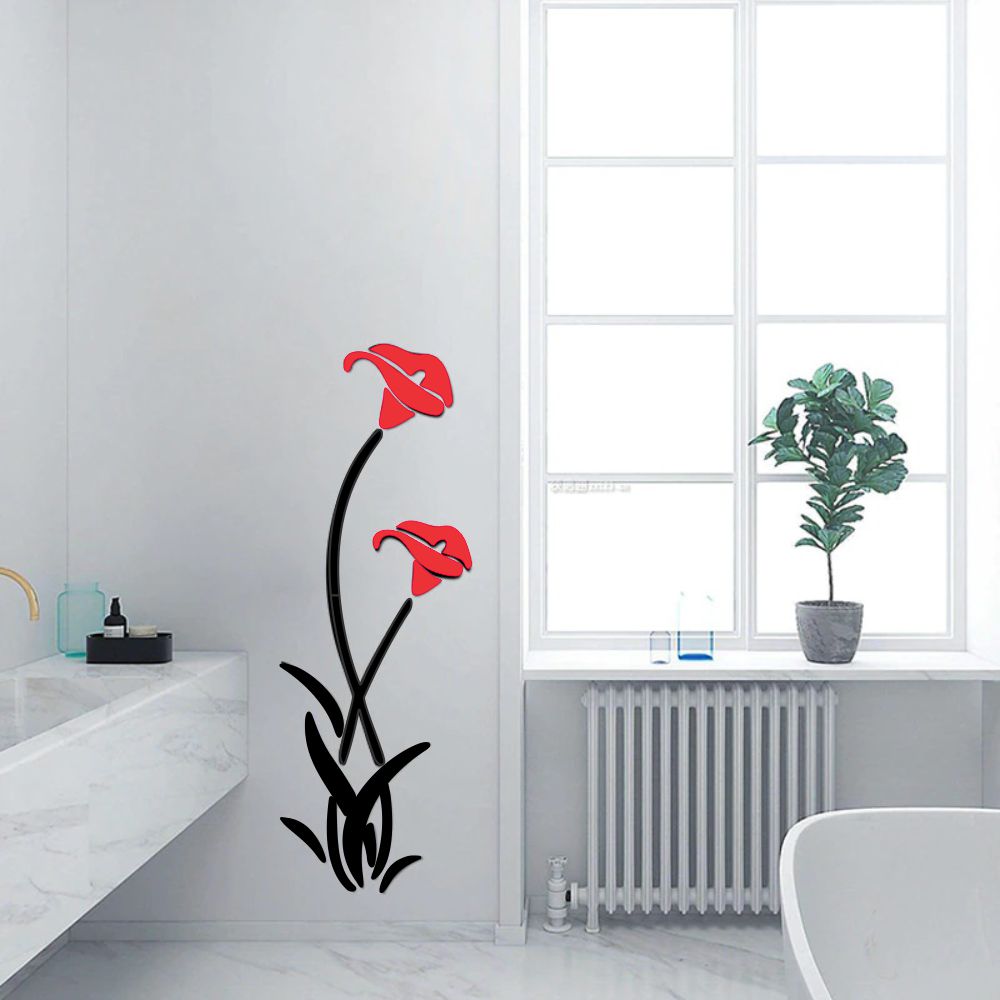Elegant 3D DIY Floral Wall Art - Crafted from Acrylic & MDF