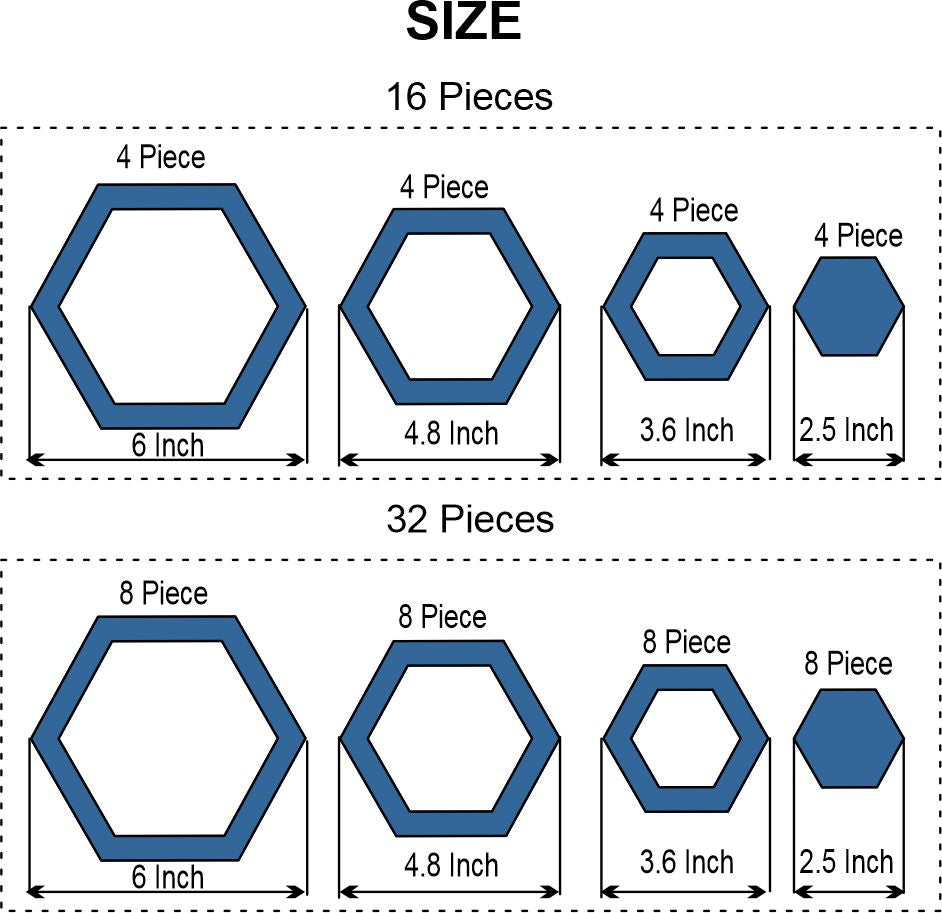 3D Acrylic Mirror Hexagon Wall Decor - Self-Adhesive Multi-Size Wall Decoration for Home and Office